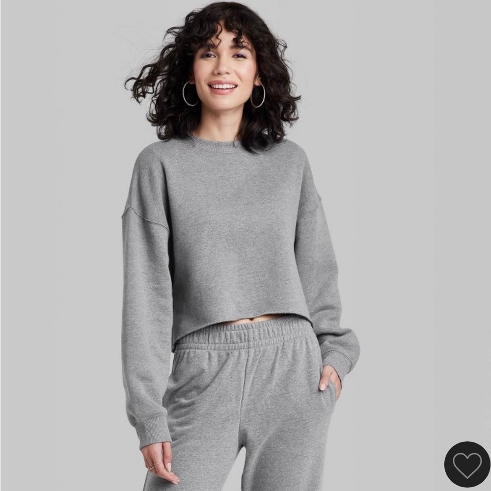 Gray Cropped Sweatshirt